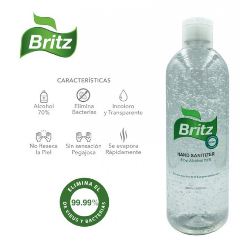 Gel Alcohol Antibacterial Britz 121000 Ml 560002