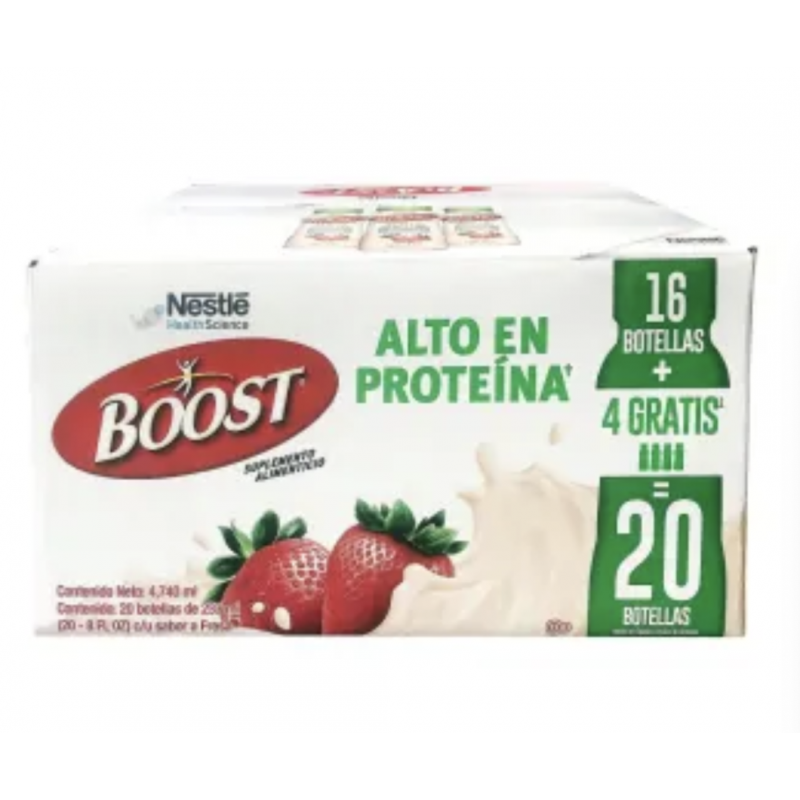 Suplemento Alimenticio Boost Alto En Proteina Sabor Fresa Ml