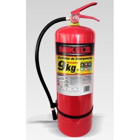 Extintor de Incendios Recargable Rojo 9 Kg Mikels EE-9