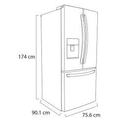 REFRIGERADOR LG FRENCH DOOR LINEAR INVERTER CON DISPENSADOR DE AGUA 22 PIES - ACERO  1/1 151255