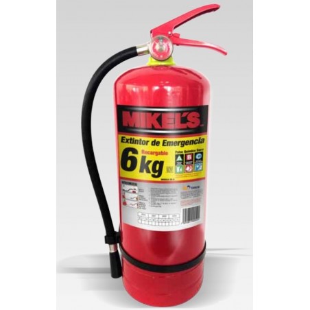 Extintor de Incendios Recargable Rojo 6 Kg Mikels EE-6