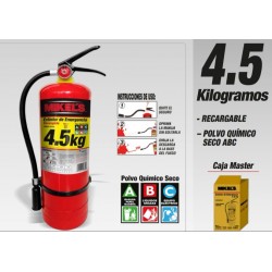 Extintor de Incendios Recargable Rojo 4.5 Kg Mikels EE-4.5