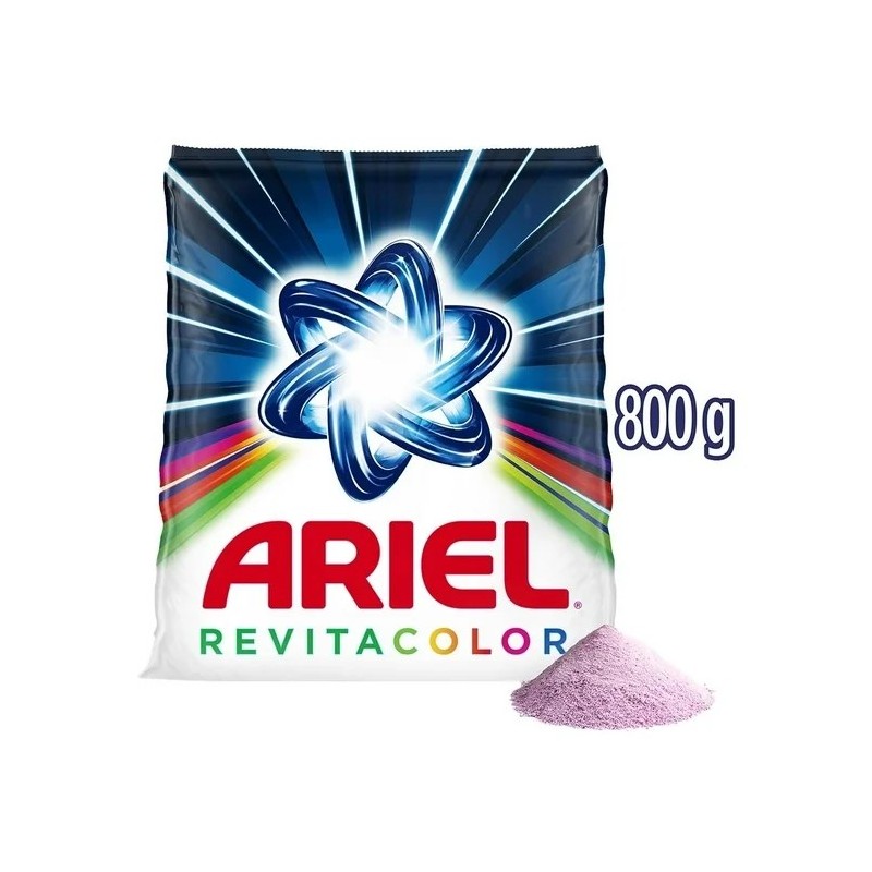 Detergente en polvo Ariel Revit color cuida la ropa de color