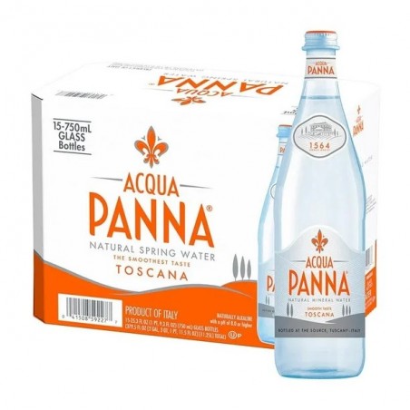 AGUA ACQUA PANNA MINERAL VIDRIO  DE 750 ML 1/15  DE 750ML 952