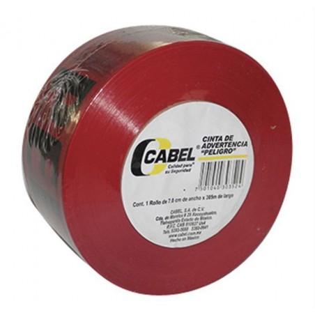 Cinta de Seguridad Roja de Plástico 7 cm x 305 mts Cabel