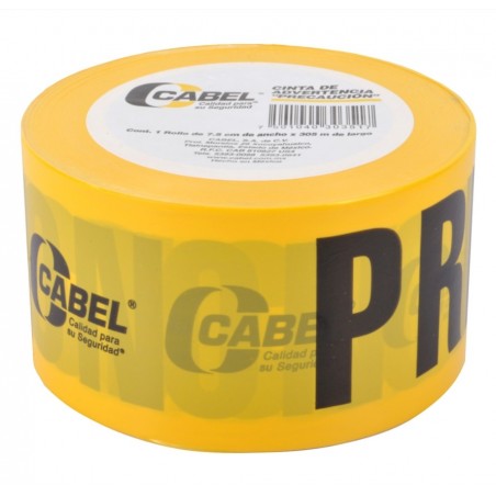 Cinta de Seguridad Amarilla de Plástico 7.5 cm x 305 mts Cabel