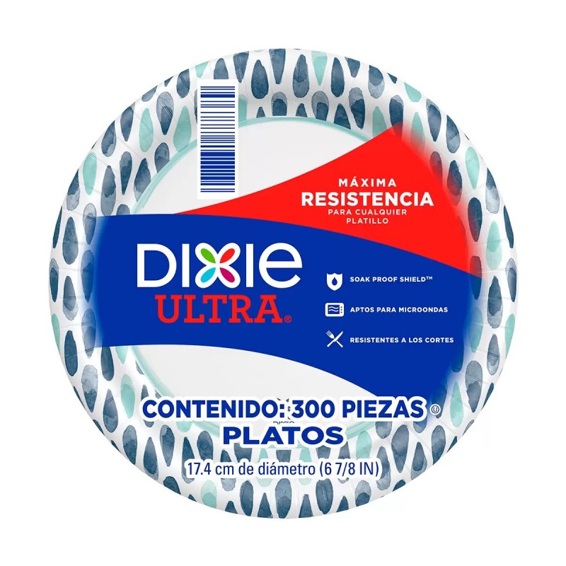 DIXIE ULTRA PLATOS DE PAPEL 300 PZAS DE 17.4 CM  1/1 556721