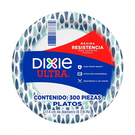 DIXIE ULTRA PLATOS DE PAPEL 300 PZAS DE 17.4 CM  1/1 556721