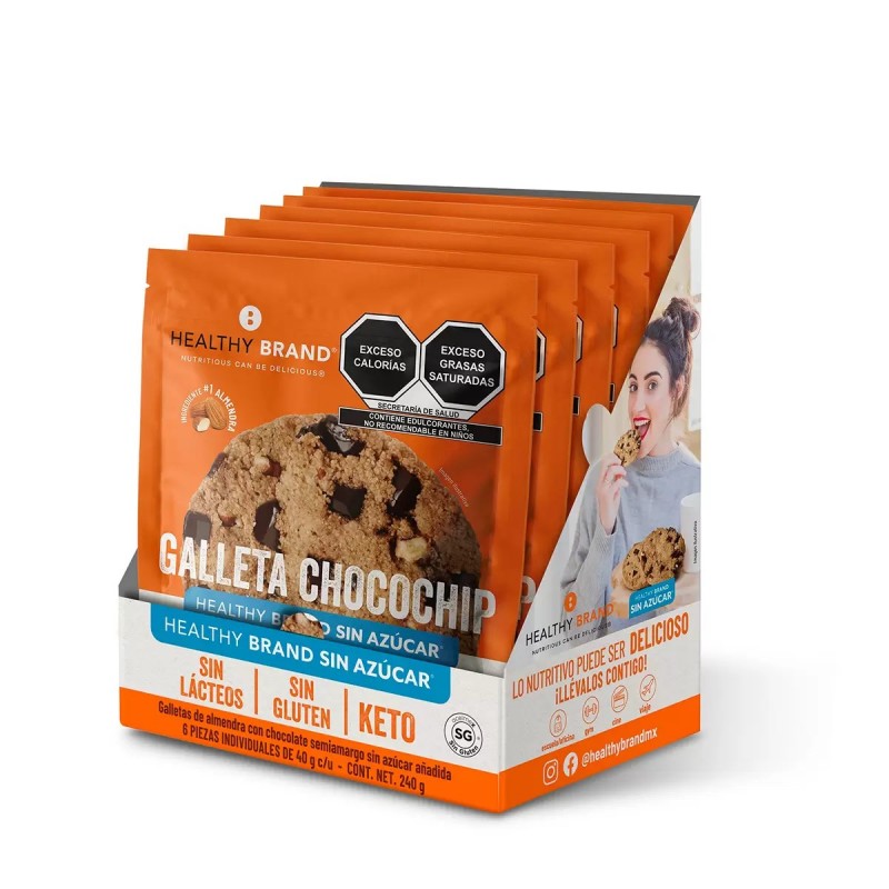 GALLETAS KETO CON CHISPAS DE CHOCOLATE 6 PZAS DE 40 G  6/40 GR 622498