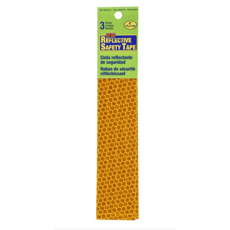 Cinta Reflejante de Seguridad Amarilla de Plástico 3.2 x 15.2 cm