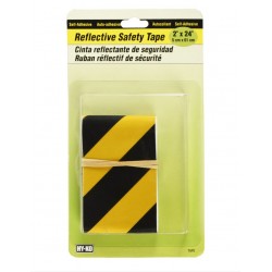 Cinta Reflejante de Seguridad Negro con Amarillo de Plástico 5 x 61 cm Hy-Ko