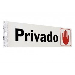 Letrero de Aluminio de Señalización Para Puerta Privado 5 x 20 cm Hy-ko