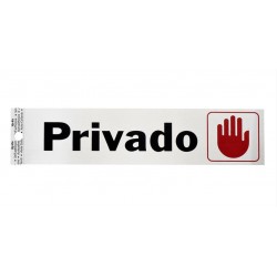 Letrero de Aluminio de Señalización Para Puerta Privado 5 x 20 cm Hy-ko