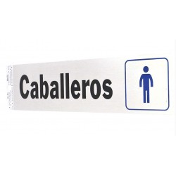 Letrero de Aluminio de Señalización de Pared Caballeros 5 x 20 cm Hy-ko