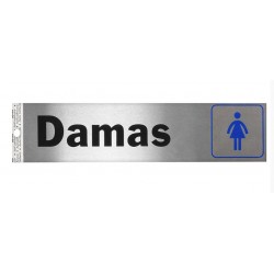 Letrero de Aluminio de Señalización de Pared Damas 5 x 20 cm Hy-ko