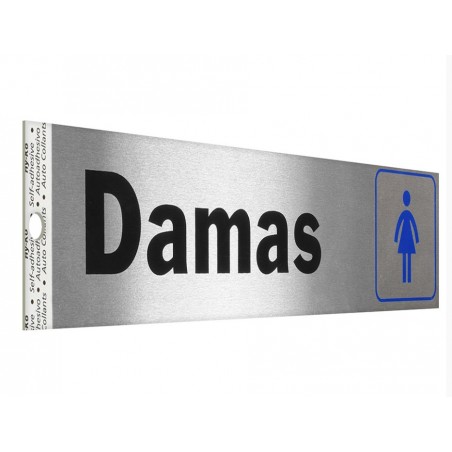 Letrero de Aluminio de Señalización de Pared Damas 5 x 20 cm Hy-ko