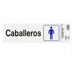 Letrero Plástico de Señalización de Pared Caballeros 7 x 22 cm Hy-ko