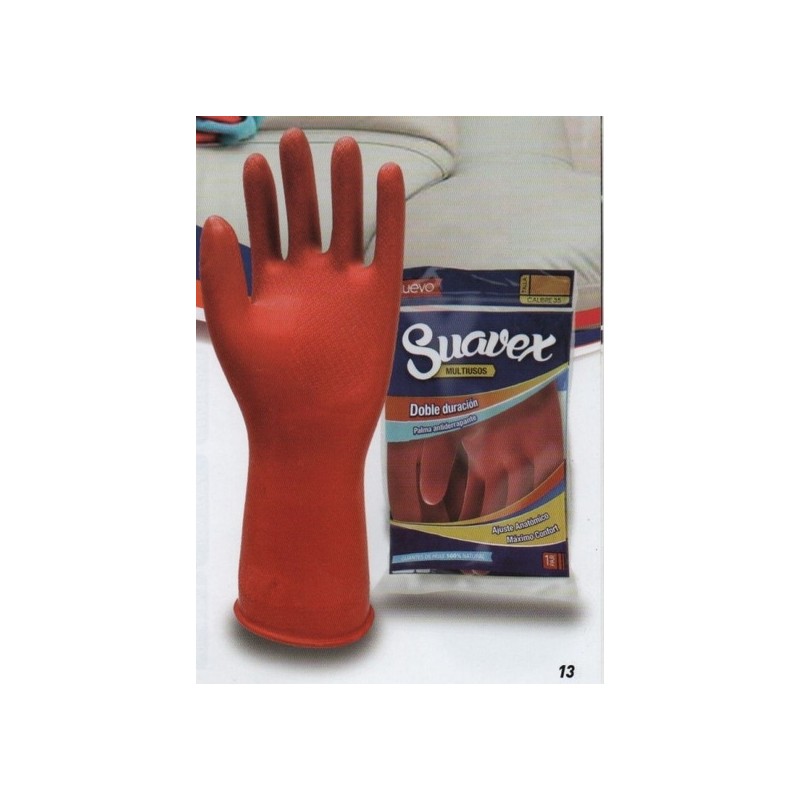 GUANTES ADEX SUAVEX ROJO 1/1 10209