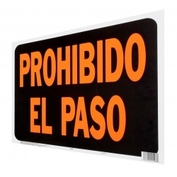 Letrero Plástico de Señalización de Pared Prohibido El Paso 37 x 47cm Hy-ko