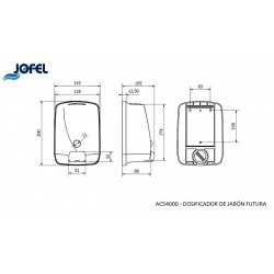 JABONERA A GRANEL ACERO INOX FUTURA JOFEL 1/1 AC54000
