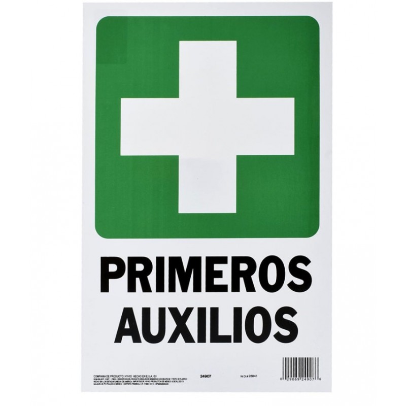 Letrero Plastico De Senalizacion De Pared Primeros Auxilios 35 X 22 Cm Hy Ko 11 154003 