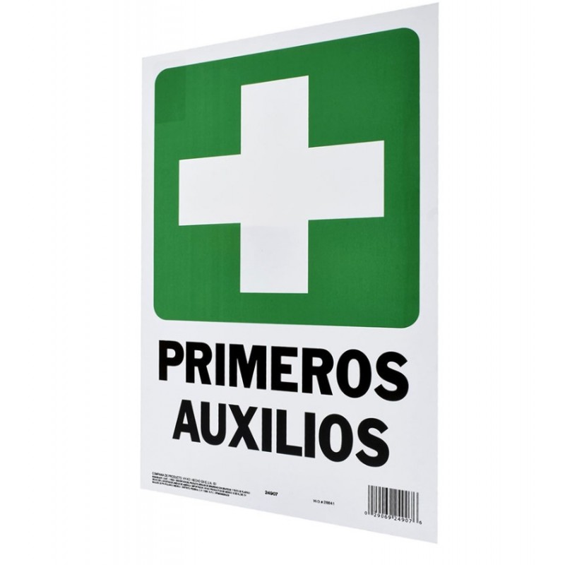 Letrero Plástico de Señalización de Pared Primeros Auxilios 35 x 22 cm Hy-ko