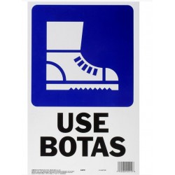 Letrero Plástico de Señalización de Pared Use Botas 35 x 22 cm Hy-ko