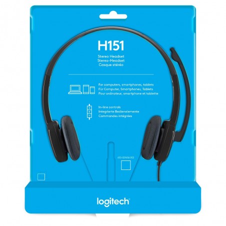 Diadema Alámbrica Logitech H151 Negro 3.5 mm