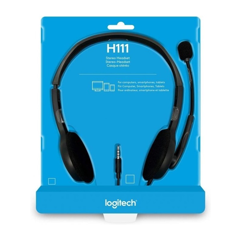 Diadema Alámbrica Logitech H111 Gris 3.5 mm