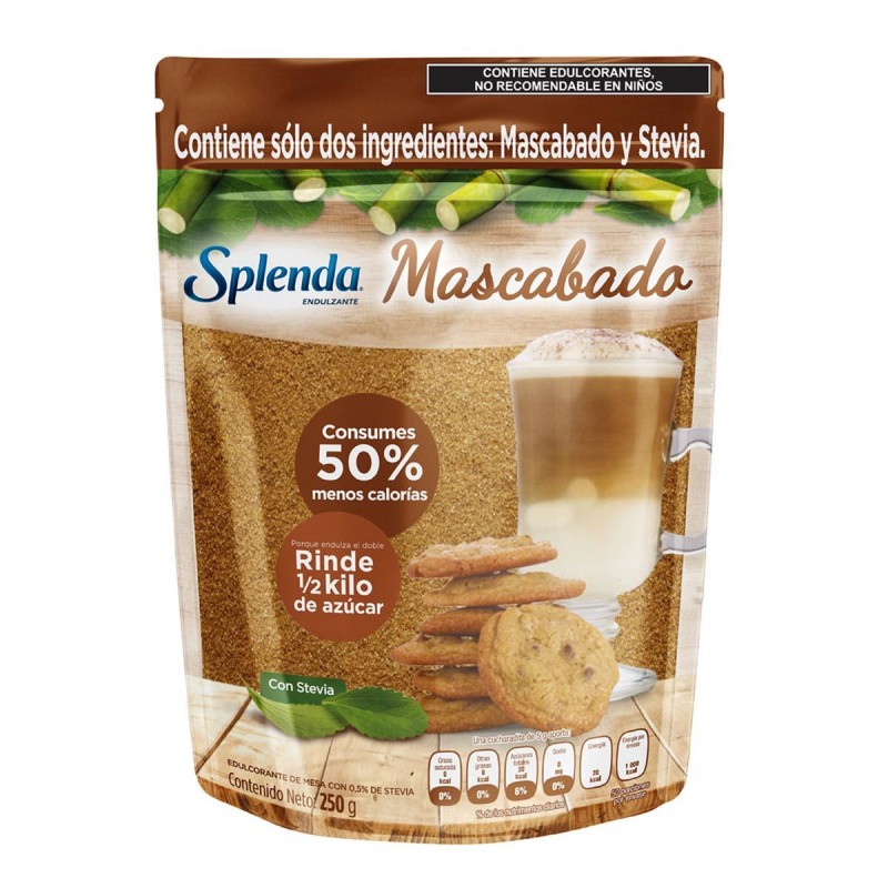 ENDULZANTE SPLENDA MASCABADO CON STEVIA 250 G