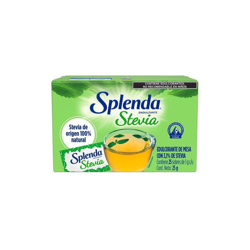 SPLENDA STEVIA ENDULZANTE 25 SOBRES 1/25