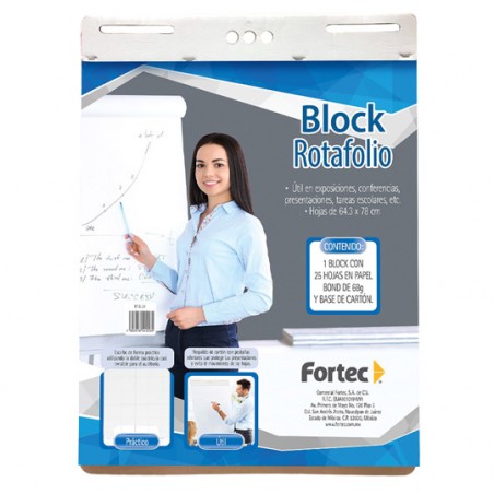 Block Rotafolio de 25 Hojas Cuadro Grande Fortec RT-BL-64