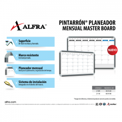 Pizarrón Pintarron Blanco Alfra Planeador Mensual 2110 60 x 90 cm
