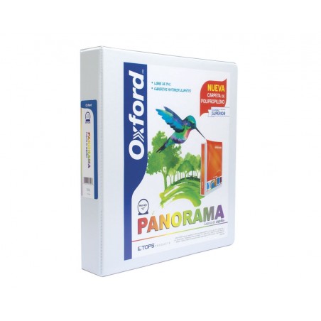 Carpeta Panóramica Oxford 1.5" Arillo en D Blanco