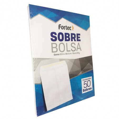 Sobre Bolsa Blanco Legal Solapa Engomada Fortec 90 grs B-30-BG