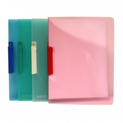 Folder Plastico Transparente de Colores con Clip Oxford