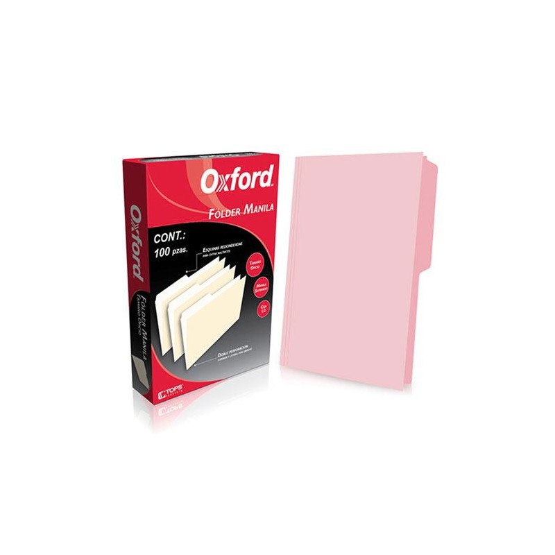 Folder Rosa Tamaño Oficio Oxford 100 Piezas