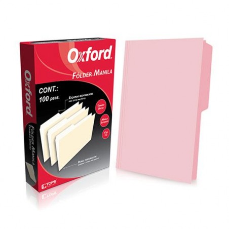 Folder Rosa Tamaño Oficio Oxford 100 Piezas