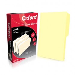Folder Canario Tamaño Oficio Oxford 100 Piezas