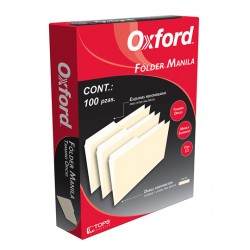 Folder Canario Tamaño Oficio Oxford 100 Piezas