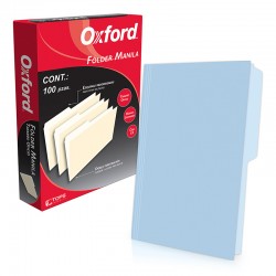 Folder Azul Tamaño Oficio Oxford 100 Piezas