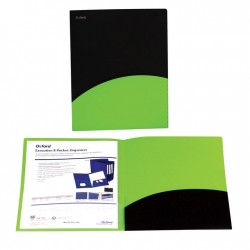 Folder Verde con Negro Carta Polipropileno Doble Solapa Oxford