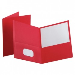 Folder Rojo Carta Portfolio Doble Solapa Oxford 5 Piezas