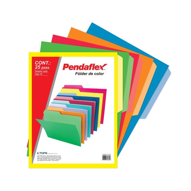 Folder Colores Tamaño Carta Pendaflex 25 Piezas