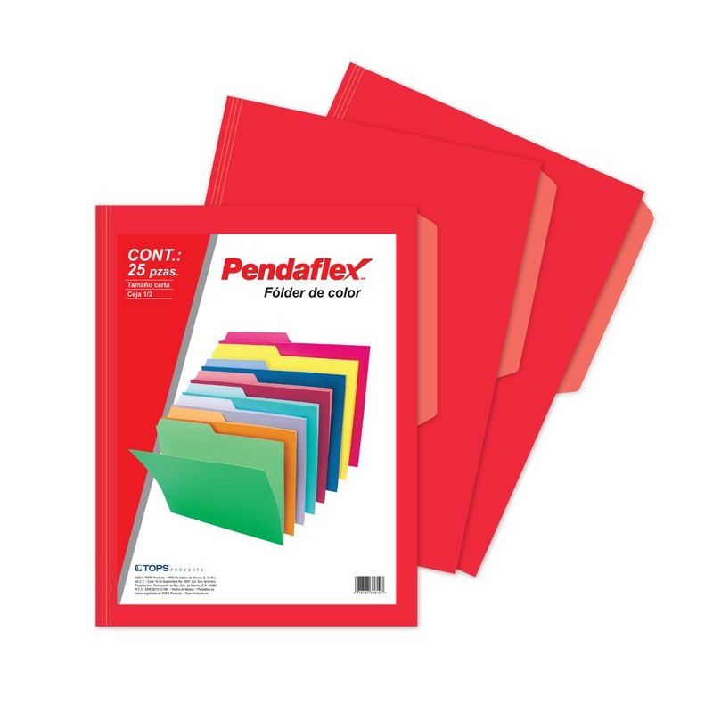 Folder Rojo Tamaño Carta Pendaflex 25 Piezas