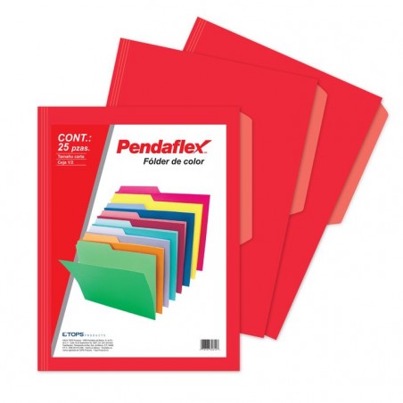 Folder Rojo Tamaño Carta Pendaflex 25 Piezas