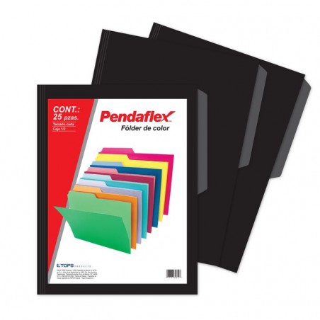 Folder Negro Tamaño Carta Pendaflex 25 Piezas