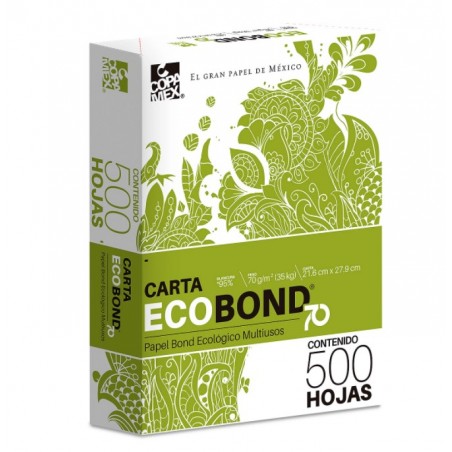 Paquete de Papel Reciclado Ecobond Carta 75 gr 1/500 Hojas
