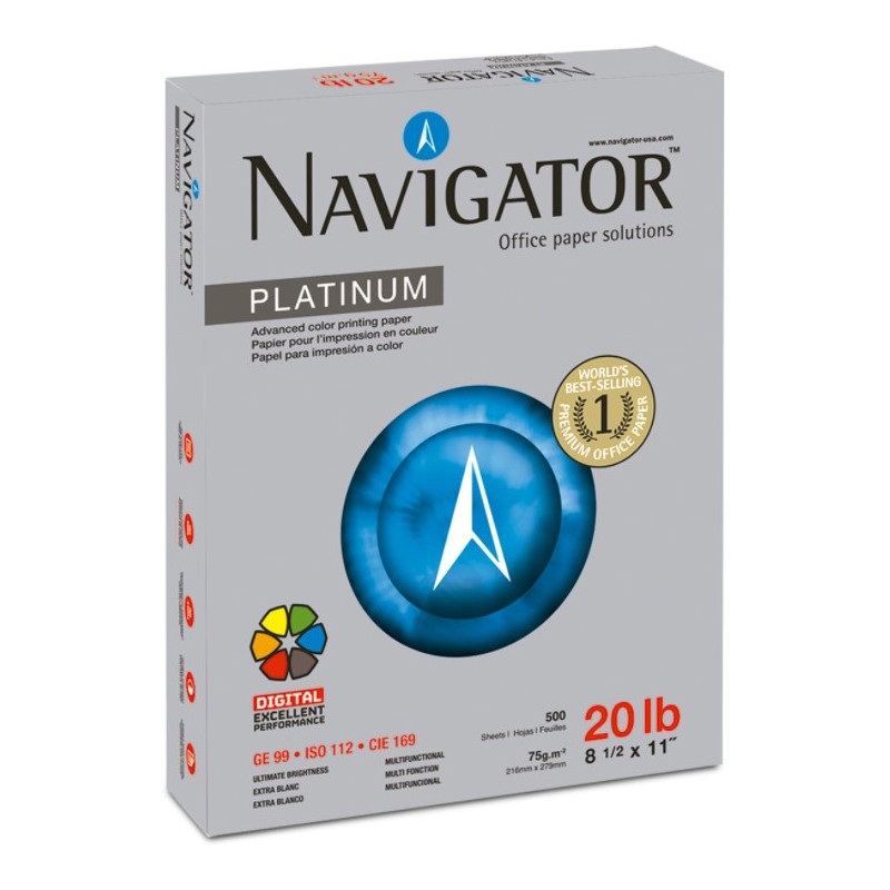 Paquete de Papel Bond Navigator Platinum Carta Blanco 75 gr