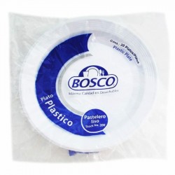 PLATO PLASTICO PASTELERO LISO 200 BOSCO 50/20 003010